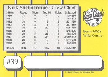 1990 Maxx #39b Kirk Shelmerdine Back