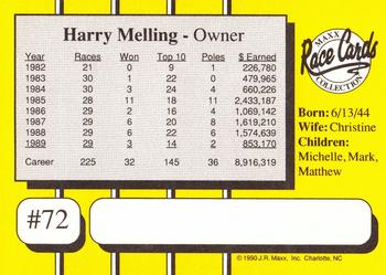 1990 Maxx #72 Harry Melling Back