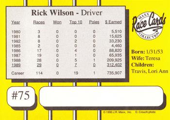 1990 Maxx #75 Rick Wilson Back