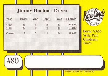 1990 Maxx #80 Jimmy Horton Back