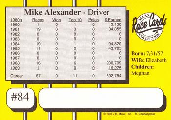 1990 Maxx #84 Mike Alexander Back
