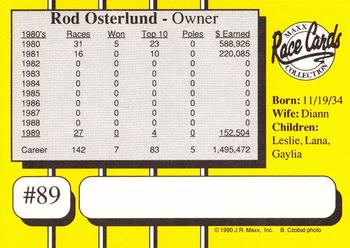1990 Maxx #89 Rod Osterlund Back