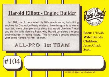 1990 Maxx #104 Harold Elliott Back