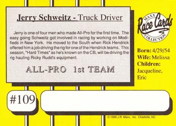 1990 Maxx #109 Jerry Schweitz Back