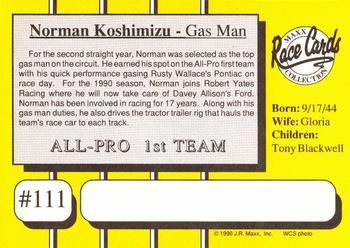 1990 Maxx #111 Norman Koshimizu Back
