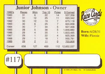 1990 Maxx #117 Junior Johnson Back