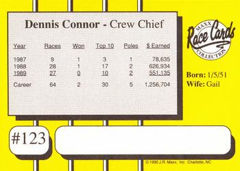 1990 Maxx #123 Dennis Connor Back