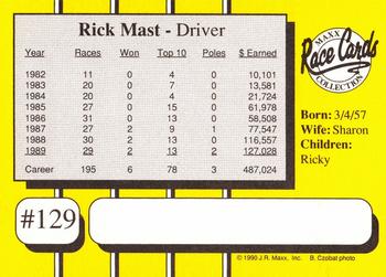1990 Maxx #129 Rick Mast Back