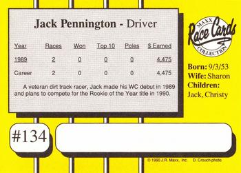 1990 Maxx #134 Jack Pennington Back
