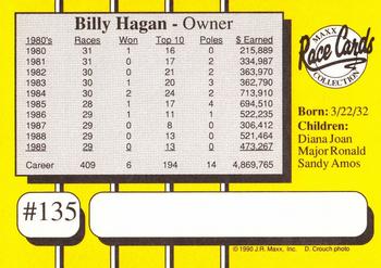 1990 Maxx #135 Billy Hagan Back