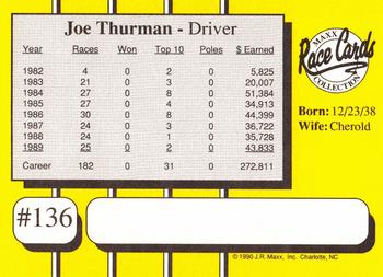 1990 Maxx #136 Joe Thurman Back