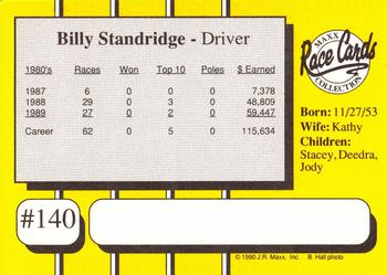 1990 Maxx #140 Billy Standridge Back