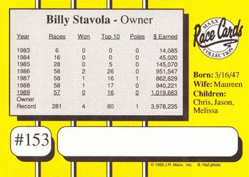 1990 Maxx #153 Bill Stavola Back