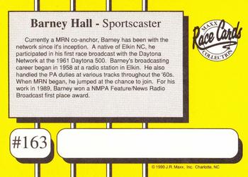 1990 Maxx #163 Barney Hall Back