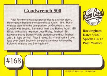 1990 Maxx #168 Goodwrench 500 Back