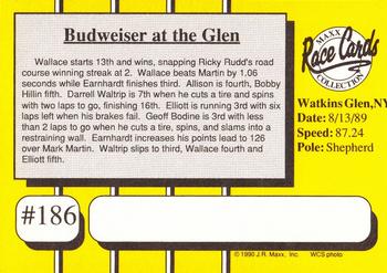 1990 Maxx #186 Bud At The Glen Back