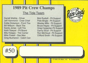1990 Maxx #50 Darrell Waltrip Pit Champs Back