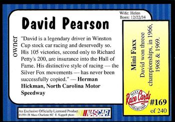 1991 Maxx #169 David Pearson Back