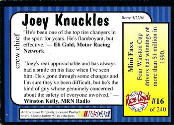 1991 Maxx #16 Joey Knuckles Back