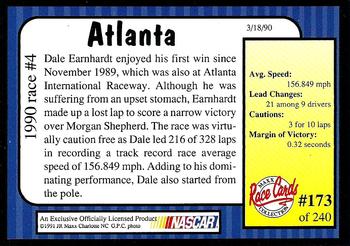 1991 Maxx #173 1990 Race #4-Atlanta Back