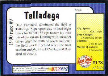 1991 Maxx #178 1990 Race #9-Talladega Back