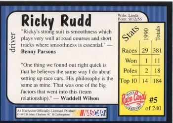 1991 Maxx #5 Ricky Rudd Back