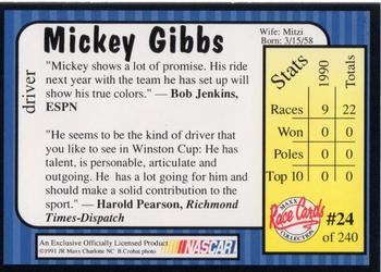 1991 Maxx #24 Mickey Gibbs Back