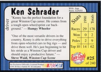 1991 Maxx #25 Ken Schrader Back