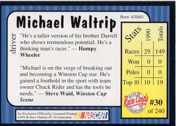 1991 Maxx #30 Michael Waltrip Back