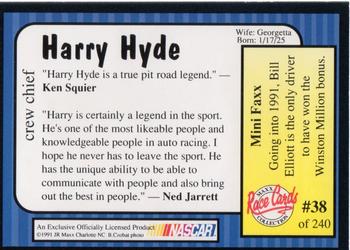1991 Maxx #38 Harry Hyde Back