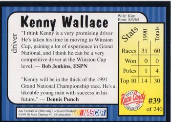 1991 Maxx #39 Kenny Wallace Back