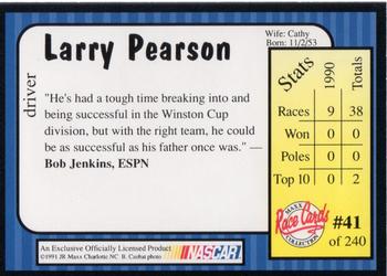 1991 Maxx #41 Larry Pearson Back
