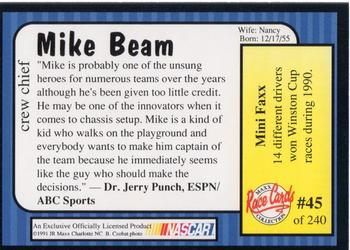 1991 Maxx #45 Mike Beam Back
