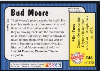 1991 Maxx #46 Bud Moore Back