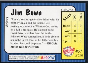 1991 Maxx #57 Jim Bown Back