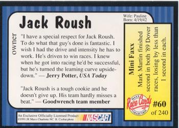 1991 Maxx #60 Jack Roush Back