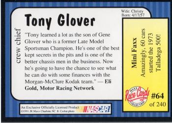 1991 Maxx #64 Tony Glover Back