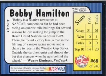 1991 Maxx #68 Bobby Hamilton Back