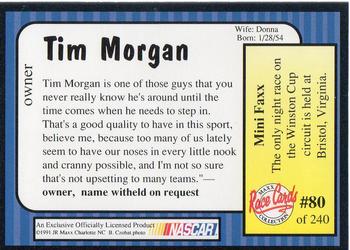 1991 Maxx #80 Tim Morgan Back