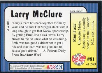 1991 Maxx #81 Larry McClure Back