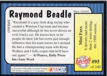 1991 Maxx #95 Raymond Beadle Back