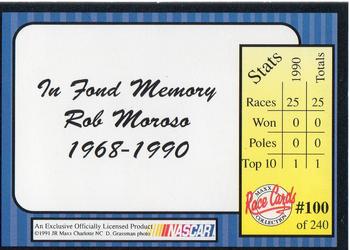 1991 Maxx #100 Rob Moroso Back