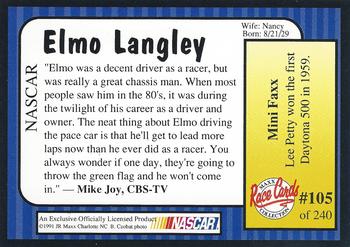 1991 Maxx #105 Elmo Langley Back