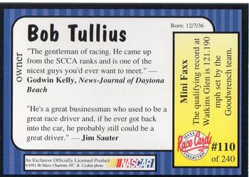 1991 Maxx #110 Bob Tullius Back