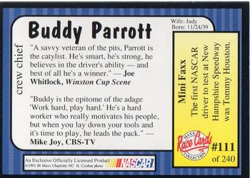 1991 Maxx #111 Buddy Parrott Back