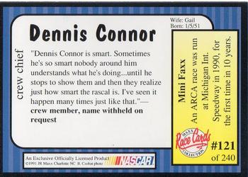 1991 Maxx #121 Dennis Connor Back