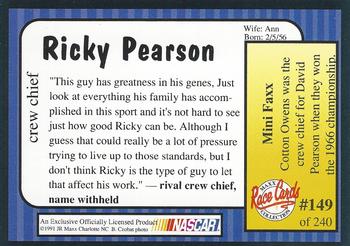 1991 Maxx #149 Ricky Pearson Back