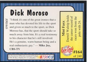 1991 Maxx #164 Dick Moroso Back