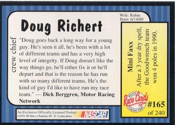 1991 Maxx #165 Doug Richert Back