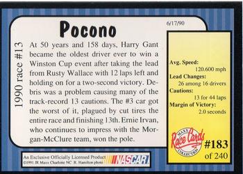 1991 Maxx #183 1990 Race #13-Pocono Back